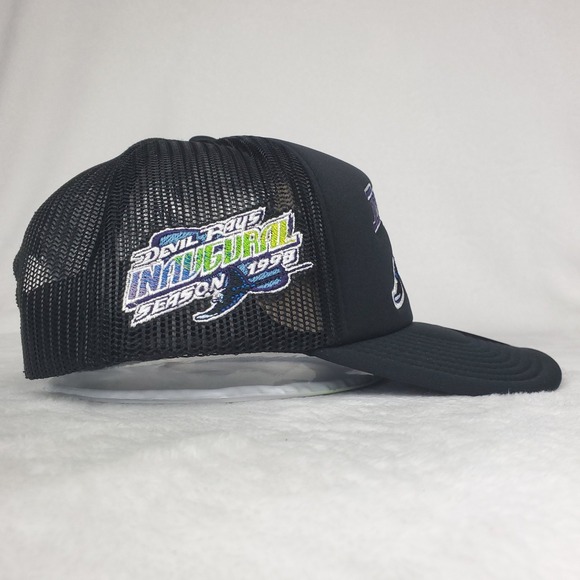 Tampa Bay Devil Rays Mitchell &‎ Ness MLB Foam Trucker Hat Cap 3D Logo Black NWT - Picture 4 of 8